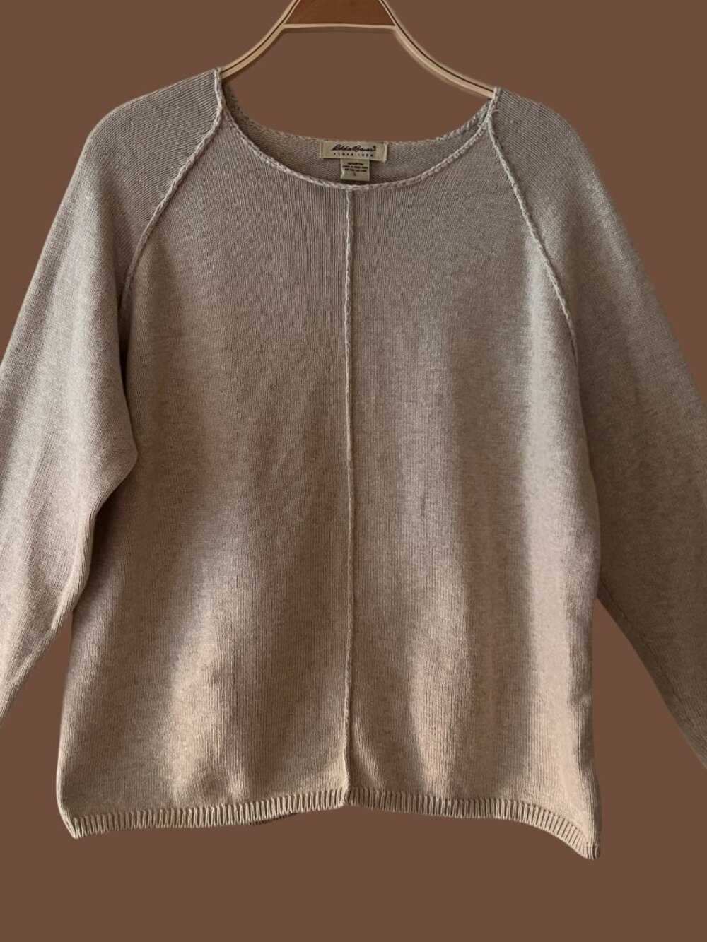 Vintage Eddie Bauer Cotton Oatmeal Sweater, Size Large